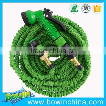 75FT Brass fitting Expandable Hose With Green Color and 7-funtion spray nozzle