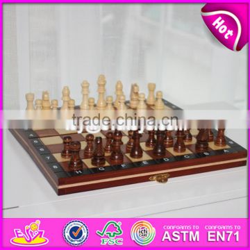 2017 New design children educational wooden chessboard with chess pieces W11A055