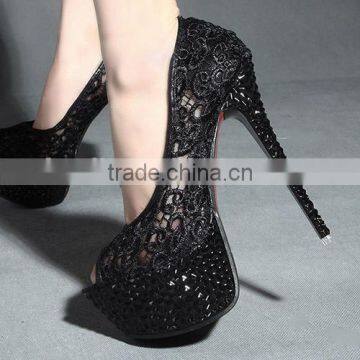 2014 Peep toe lady shoe high heel shoe