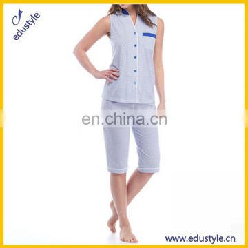 Oem New Patterns Two Piece Cotton Nighty For Women