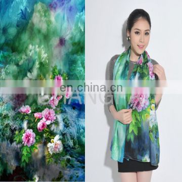 New Fashion Custom Design Digital Printed Silk Scarf