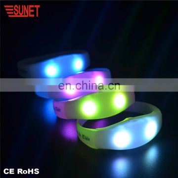 New Coming Club Party Supplies Product Reomote Controlled Bracelet Logo Printing Customized Flashing Different Way