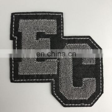 Wholesale Custom 100% Embroidery Chenille Patches For Clothing,towel embroidered patch in letter and number