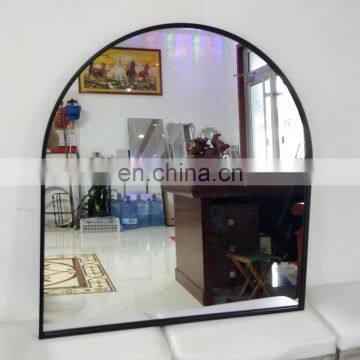 Modern Style Arch Shape Metal Framed Silver Wall Hanging Mirror Bathroom Mirror