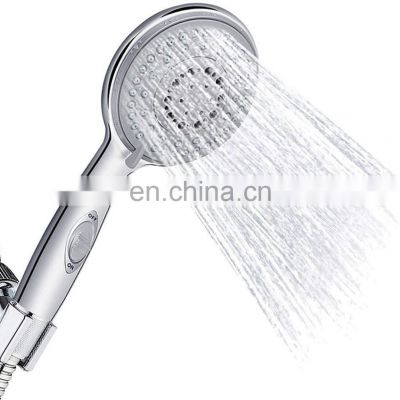 Handheld Shower Head ON/Off Switch in Chrome Plated Water Saving 5 Spray Shower Head