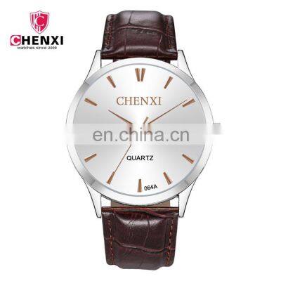CHENXI 064A Cheap Simple Style Quartz Analog Classic Quality Leather Man Brand New Watch