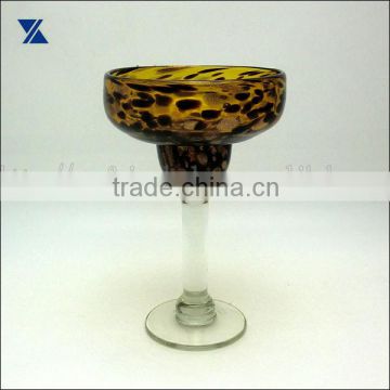 handmade margarita glass leopard print design