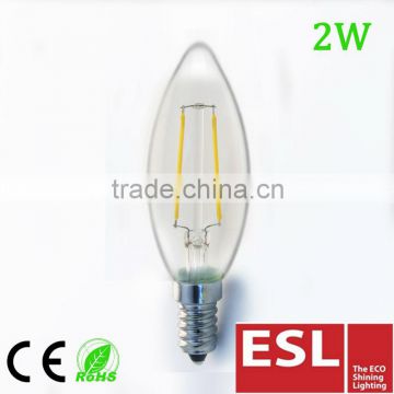 2016 new products hot selling! c35 2w e14 220v-240v indoor led bulb lights candle with CE&RoHS 4000k