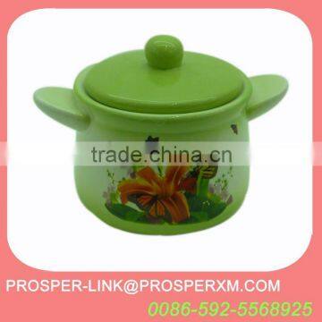 green ceramic storage jar