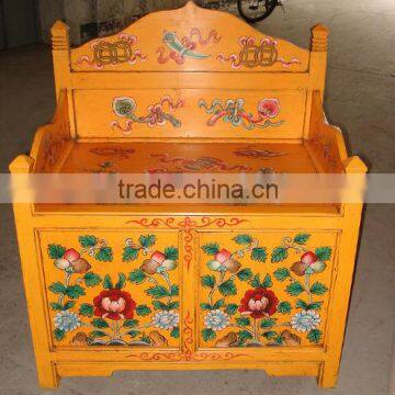 Chinese antique painted wood armchair LWE153