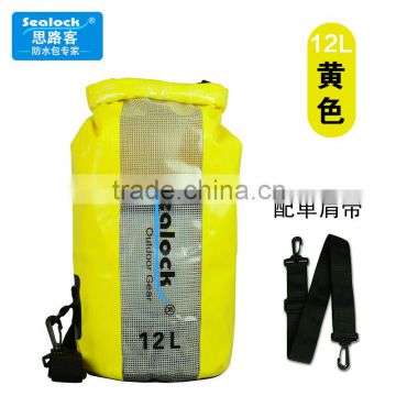 2016 Semi window pvc tarpaulin 10L waterproof dry sack tube dry bag for swiming