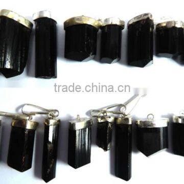 (IGC)Natural Black tourmaline Crystal Pendants crystal healing pendants