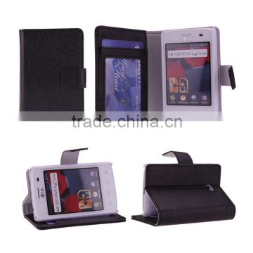 Hot Pu Leather Wallet Travel Case Universal Cover For LG Optimus L3 II E430