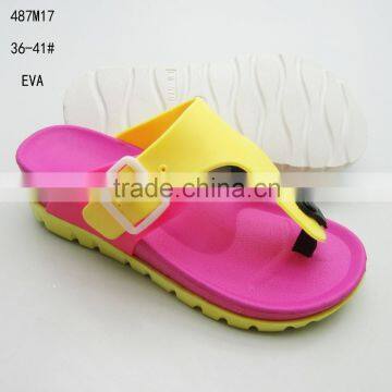 Hot sale EVA thick bottom clip toe slippers for ladies