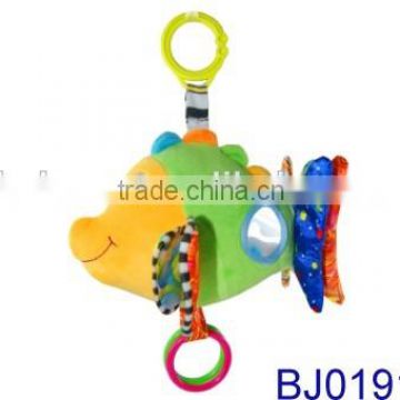 Funny fish baby bed hanging toy fabric musical mobile toy