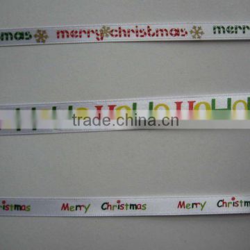 printed christmas satin gift ribbon