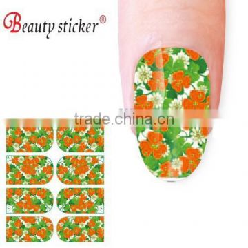 temporary UK clover sticker for fingers green floral nail stickers