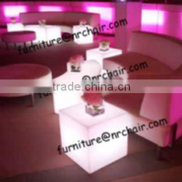 shanghai commercial furniture wholesale nightclub acrylic lounge LED light sitting cube seat
