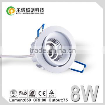 Recessed Orientable 8W LED COB Downlight Celling Light for Store Energy Saving
