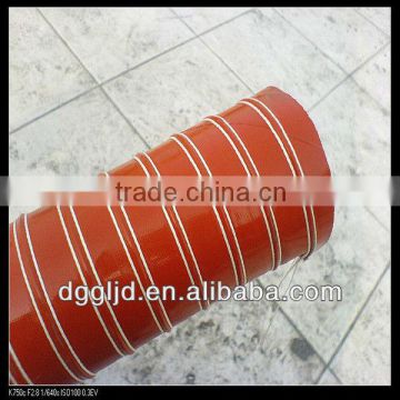 Red silicone ventilation duct hose