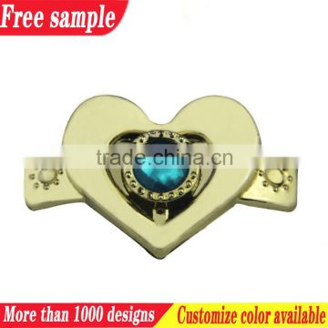 Factory supply Heart design plastic decoration with rhinestone