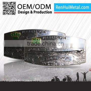 RENHUI METAL OEM brand pure silver belt buckle