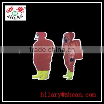 red chemical protective clothing