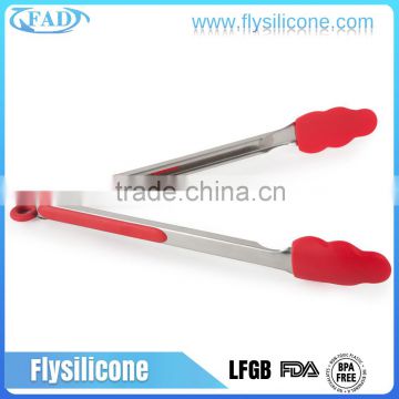 OEM factory Stocks Feature Cheap Non-stick Silicone Food BBQ tong