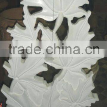 Carved leaf design granite stone carving, leaf and flower pictures