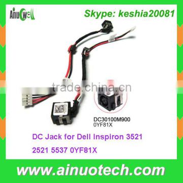 Laptop DC Jack for Dell 2521 3521 5537 0YF81XPower Jack with cable