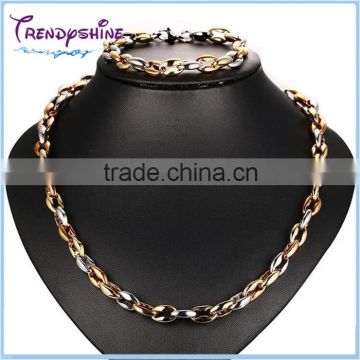 Fashion men's stainless steel african gold plating jewelry set
