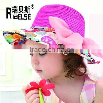 Beautifule Girls Sun Hat Wide Brimmed Pop Art Paper Children