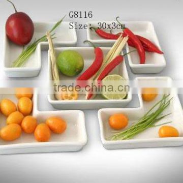 ceramic snack plate divided dish
