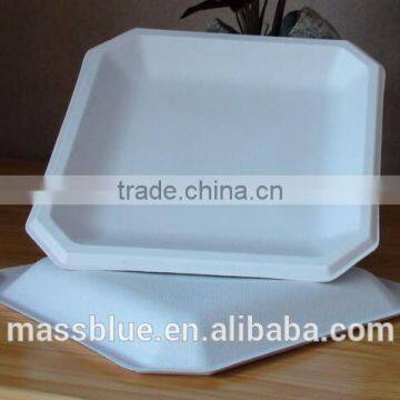 High quality white color paper plate with square shape