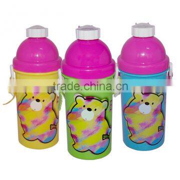 Popular Pop up cover water bottles with straw for kids