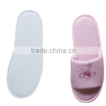 pink poly terry disposible hotel slipper