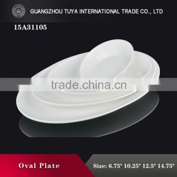 Porcelain oval plate fish plate serving plate for hotel restaurant