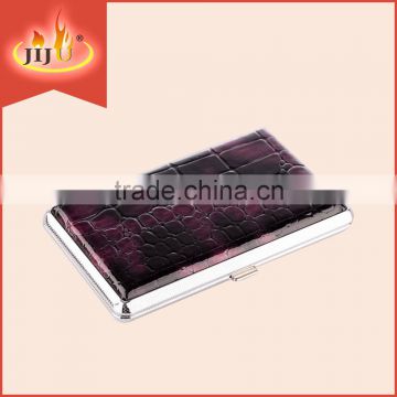 JL-024N Zhejiang Jinlin women PU leather can pack 16pcs of longer cigarettes Design mixed cigarette case wholesaler