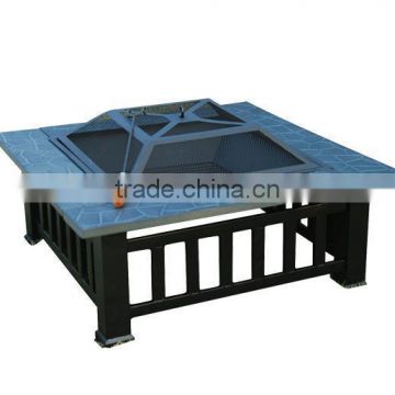 32" Square Outdoor Metal Fire Pit Table