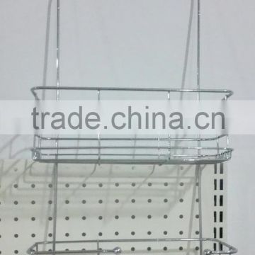 2 Tier Matel wire rectangular hanging storage wire basket/shower caddy