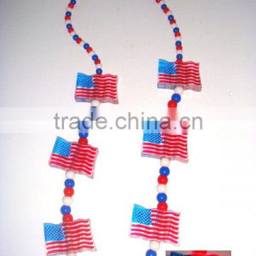 4th of July light up flag necklace