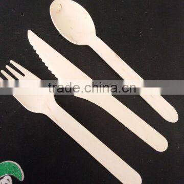 Senyang branding white birch wood cutlery set for wooden knife fork spoon