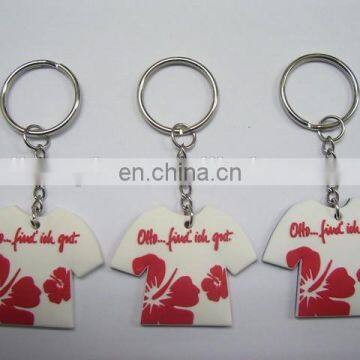 custom 3d red flower keychains, customized T-shirt 3d rubber keyrings