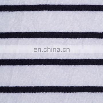 Closeout Linen Polyester Stripe Print Jersey Fabric for apparel