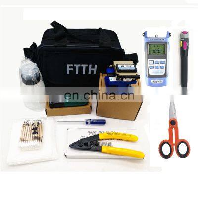 10 in 1 FTTH Assembly herramientas FTTH Optical Fiber Tool Kits FC-6S Cable Stripper Optical Power Convience Meter  fiber tools