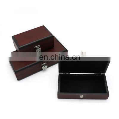 Customized size popular antique wooden jewelry storage box with butterfly lock