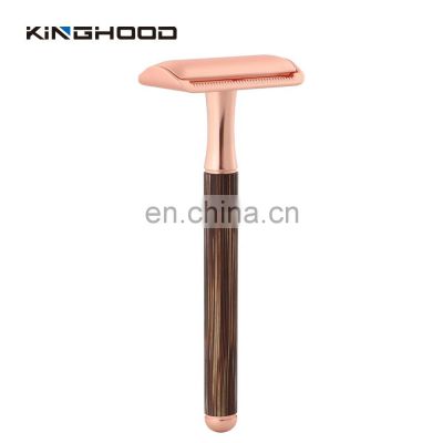 Razor  Bamboo Wholesale wooden Handle Feature Blade Twin