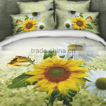 High Quality Cotton 3D printed Sunflower Bedding set, 3D printed Bedding set