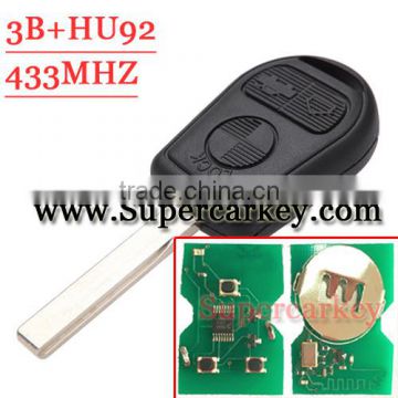 Best Quality old 3 button Remote Key HU92 Blade 433MHZ For Bw With pcf7935 Chip