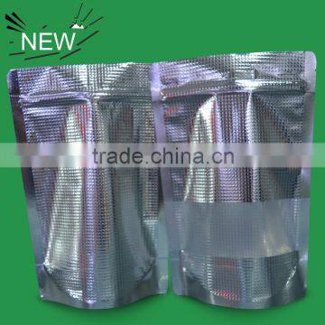 China Factory High Quality Embossed Aluminum Foil Vacuum Seal Bag With Zipper And Clear Window